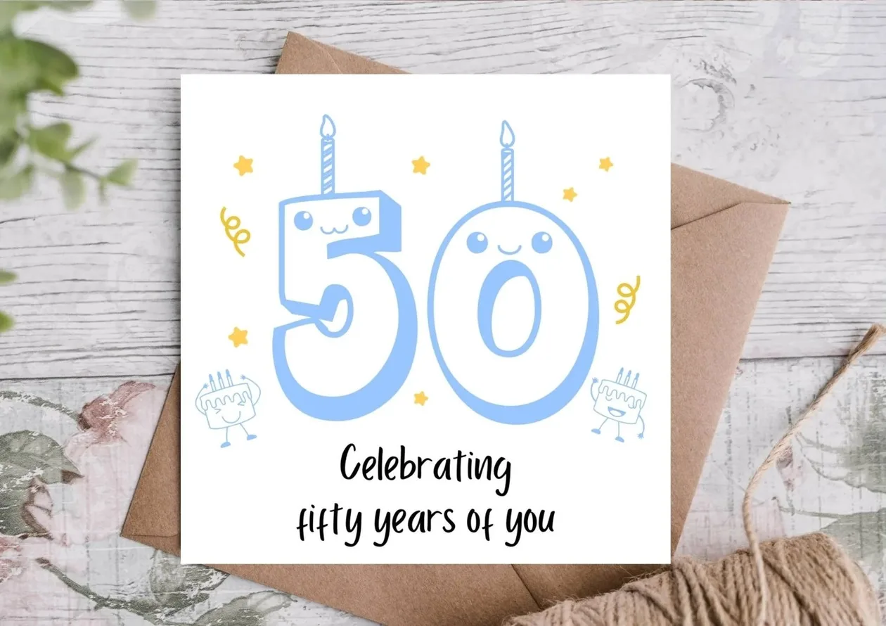 Celebrating 50th Years Birthday Card: the shop's own photo
