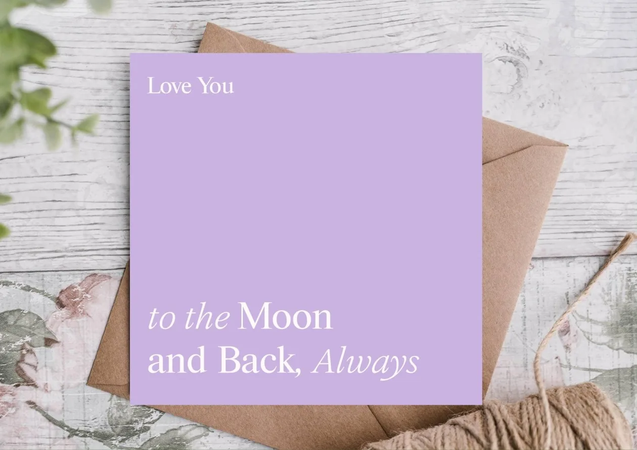 Love You to the Moon and Back Anniversary Card: the shop's own photo