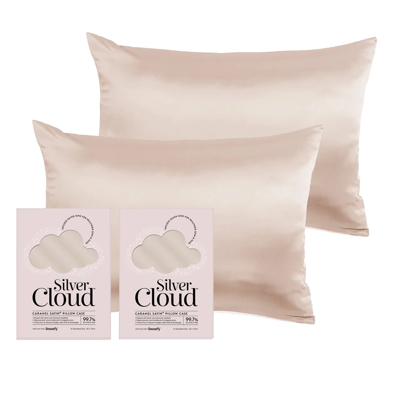 Caramel Satin Pillowcase Twinpack: the shop's own photo
