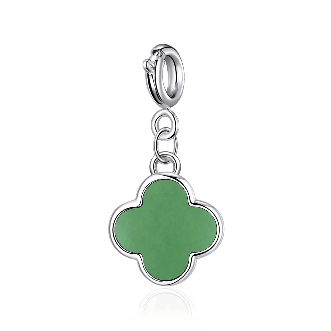 Clip On Gemstone Clover Charms - Green Aventurine: the shop's own photo