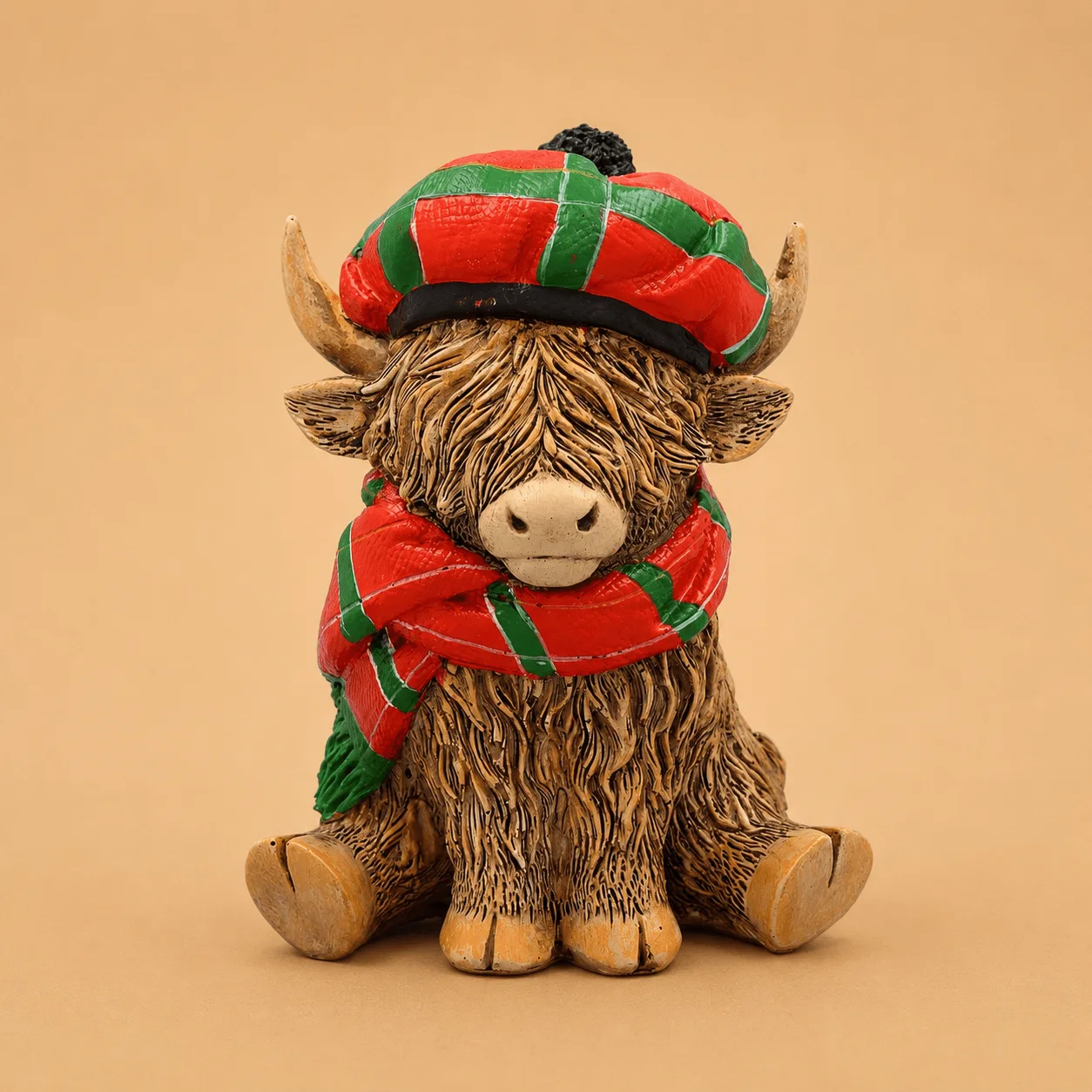 Highland Cow Tartan Scarf Figurine: the shop's own photo