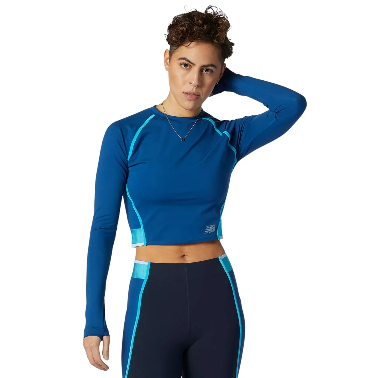 New Balance Womens Q Speed Fuel Long Sleeve Top - Blue | Size: XS: the shop's own photo