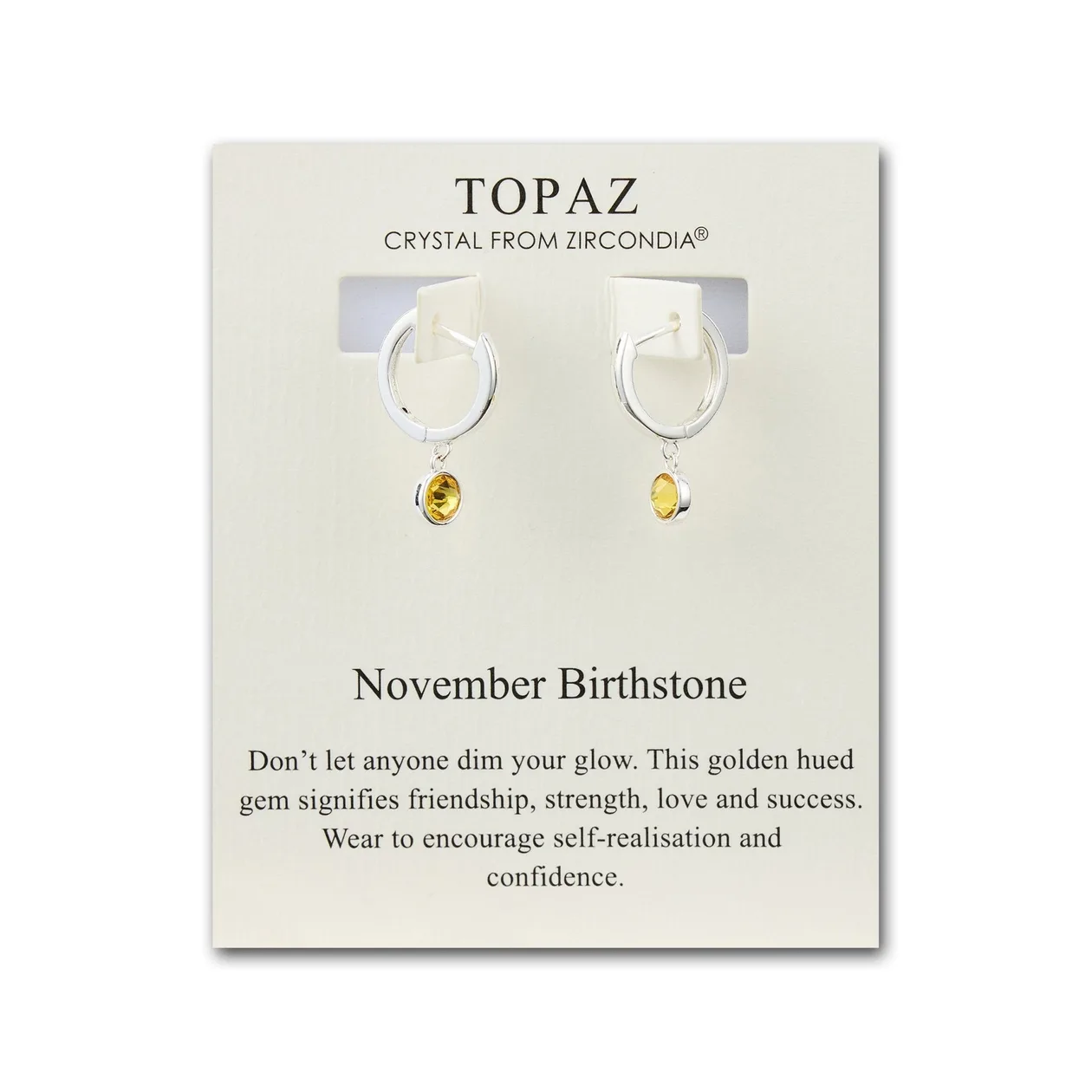 November Birthstone Hoop Earrings Created with Topaz Zircondia® Crystals: the shop's own photo