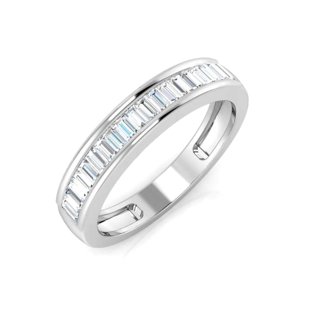 0.50-1.00ct Lab-Grown D/VVS Baguette Cut Diamond Half Eternity Ring. - 18k Yellow Gold / 1.00 Carat: the shop's own photo