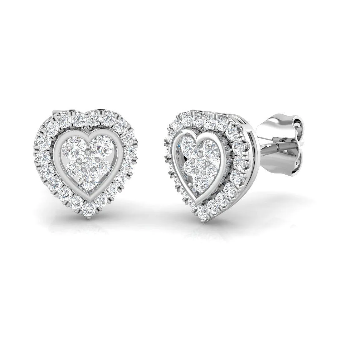 0.25 Carat Natural/Lab Grown Diamond Cluster Earring In 9K/18K Hallmarked Gold - Natural Diamond / 18k White Gold / 0.25: the shop's own photo