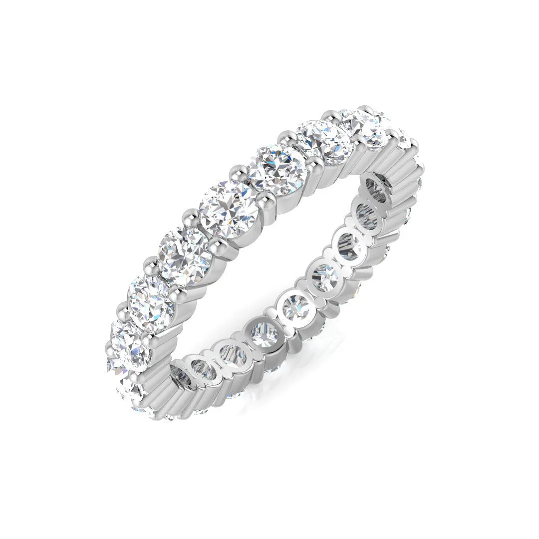 0.50-3.50 Carat Lab-Grown Round Cut D/VVS Diamond Prong Set Full Eternity Ring. - 18k Yellow Gold / 1.00 Carat: the shop's own photo