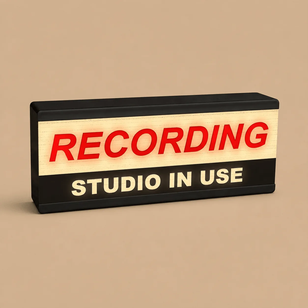 "Recording Studio In Use" Sign: the shop's own photo