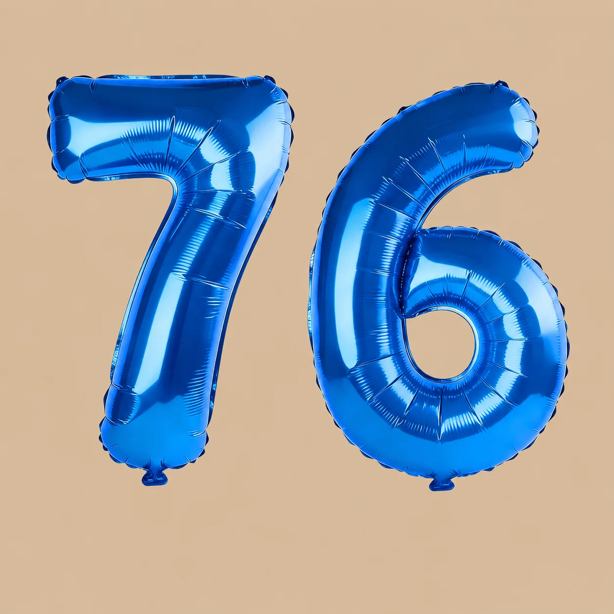 76th Birthday Dark Blue Number Balloons: the shop's own photo