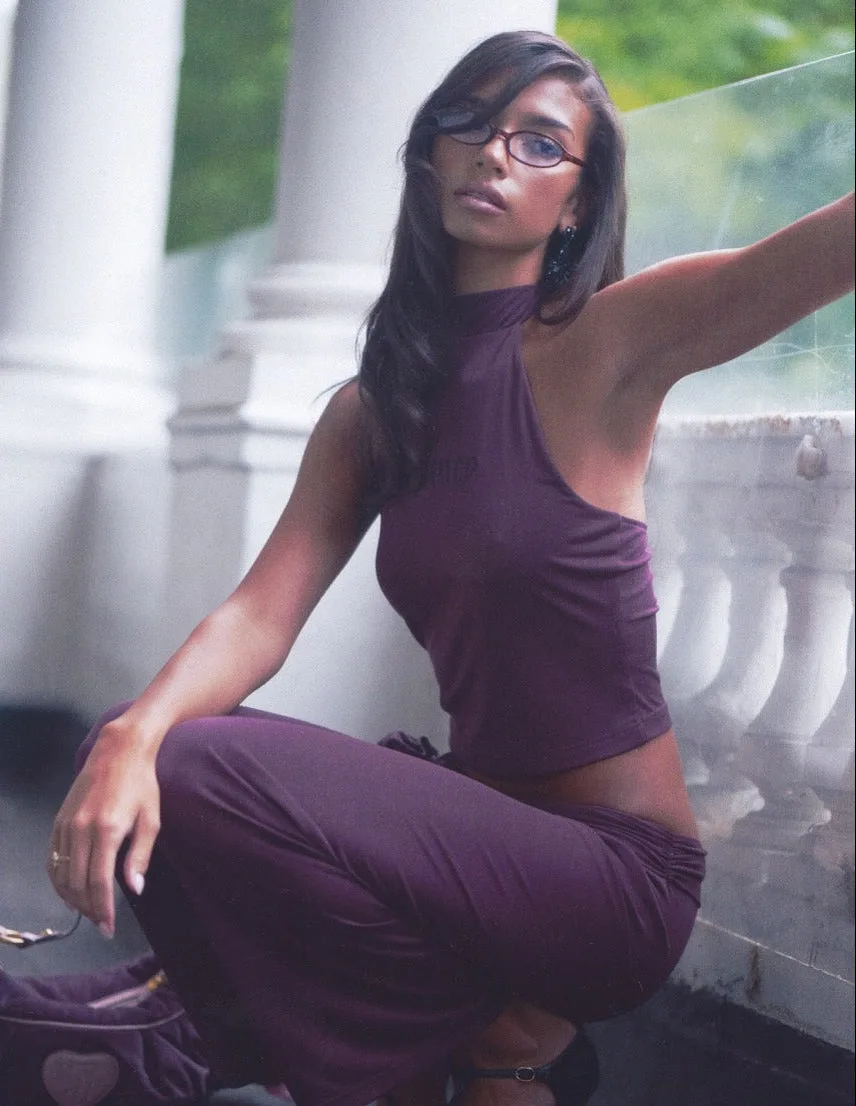 Winetasting Diamante Halter Top - L / Burgundy: the shop's own photo