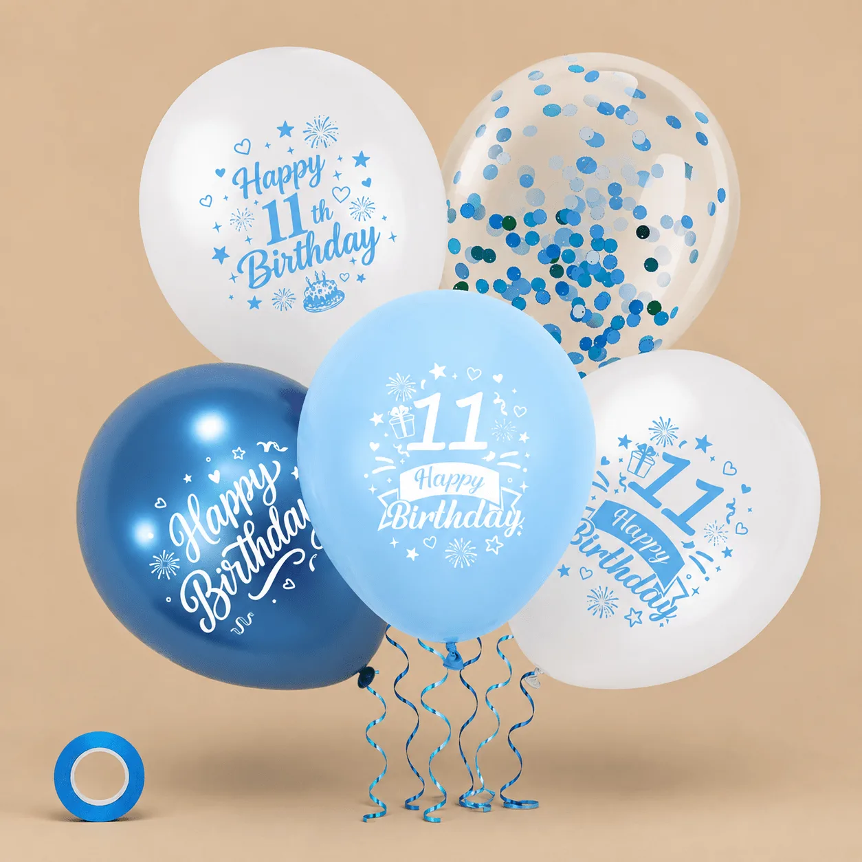 Blue 11th Birthday Balloons: the shop's own photo