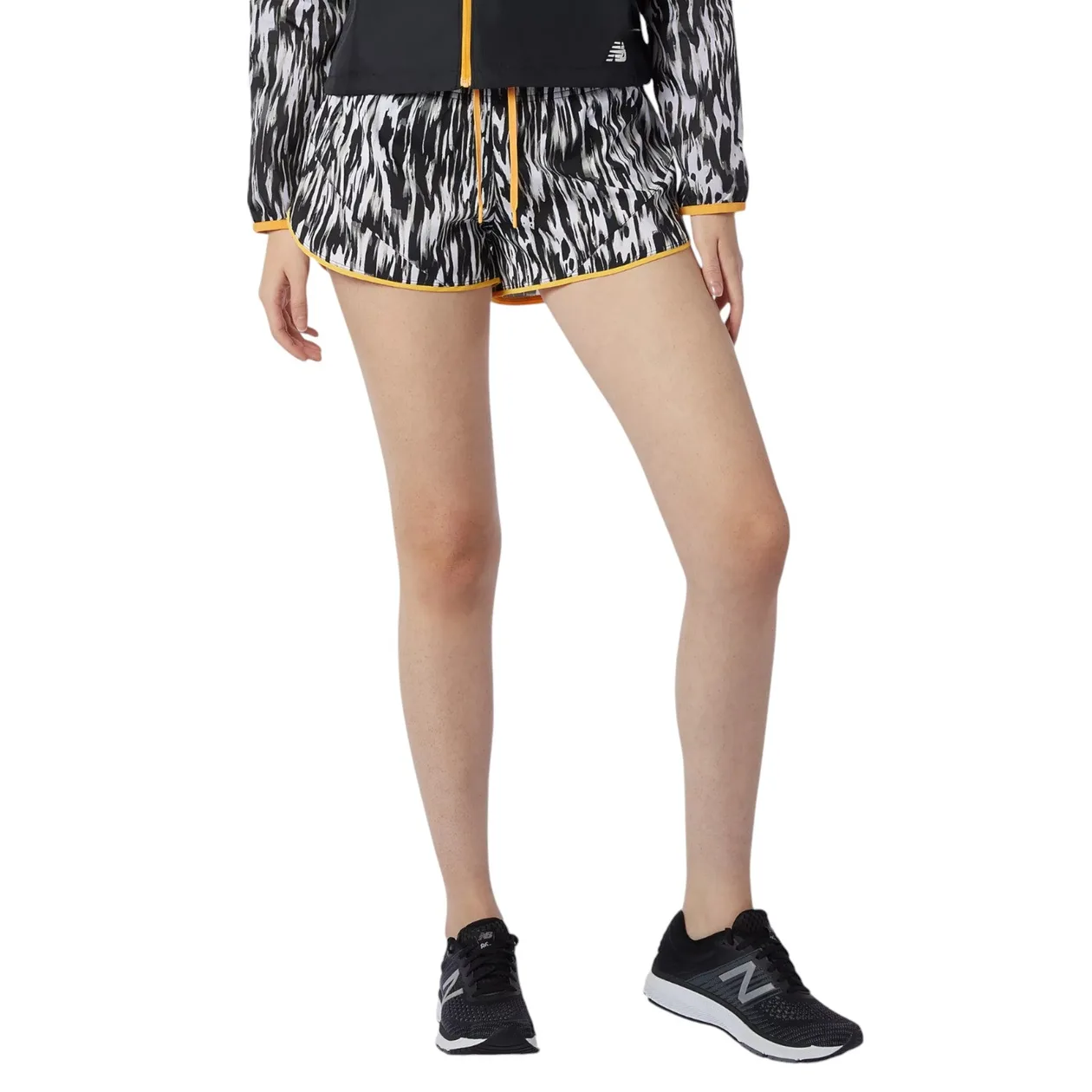New Balance Womens Printed Fast Flight Split Shorts - Black | Size: M: the shop's own photo