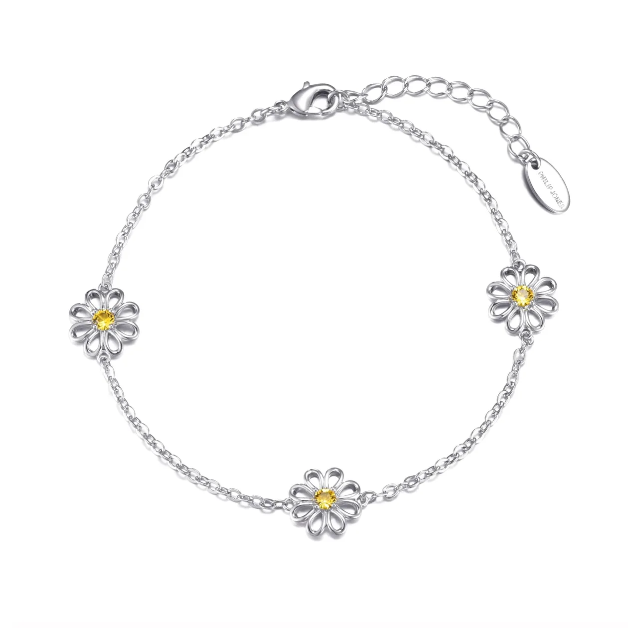 Crystal Daisy Anklet Created with Zircondia® Crystals: the shop's own photo