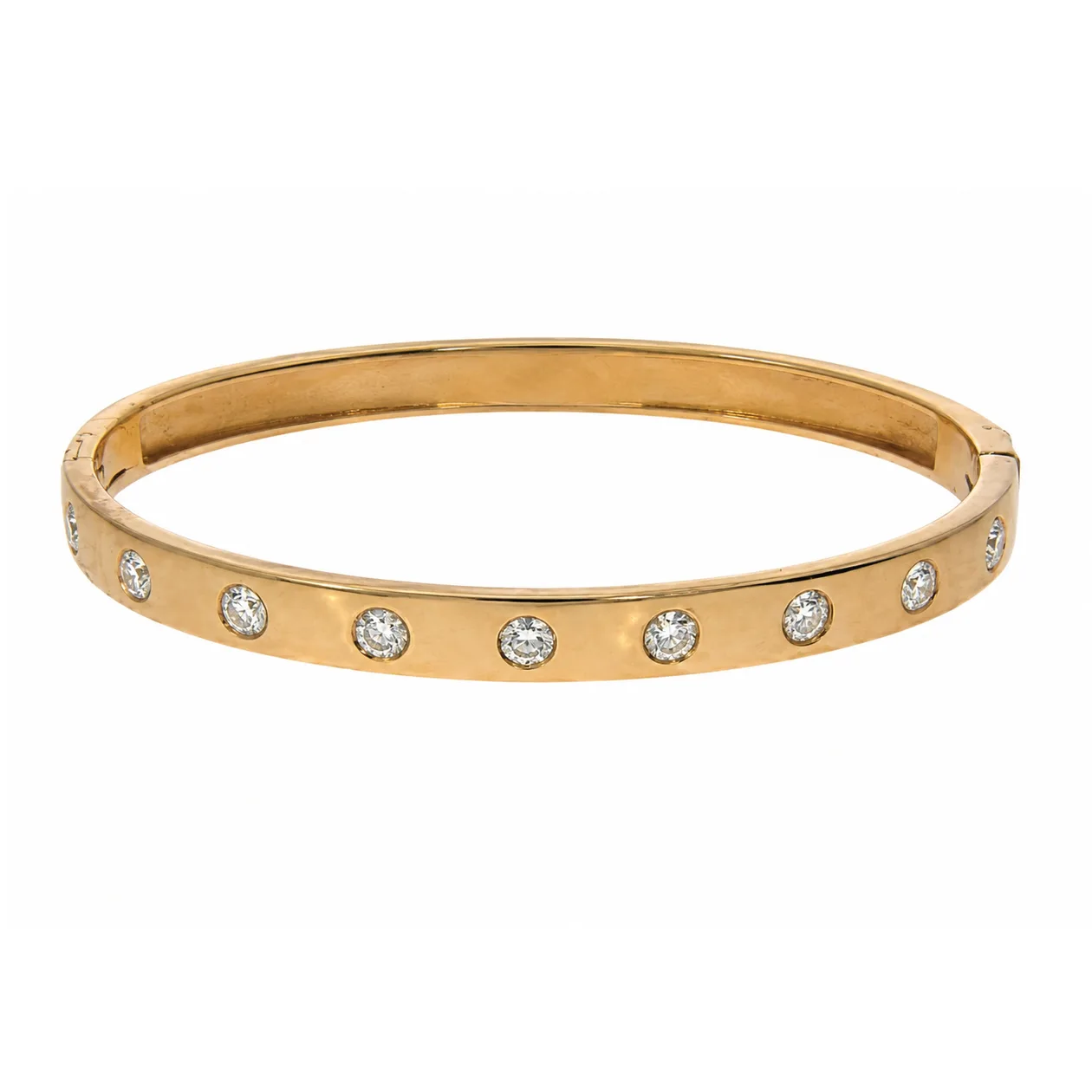 WGI 1.25Ct Natural Round Diamond Designer Bangle 9k Rose Gold Ready To Ship: the shop's own photo