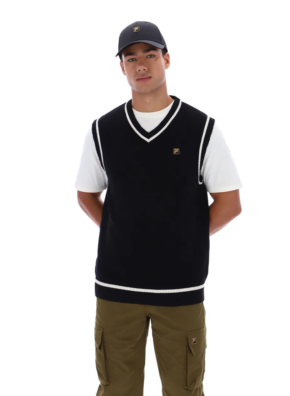 Black Mellor Textured Knit Vest with Tipping - XL: the shop's own photo