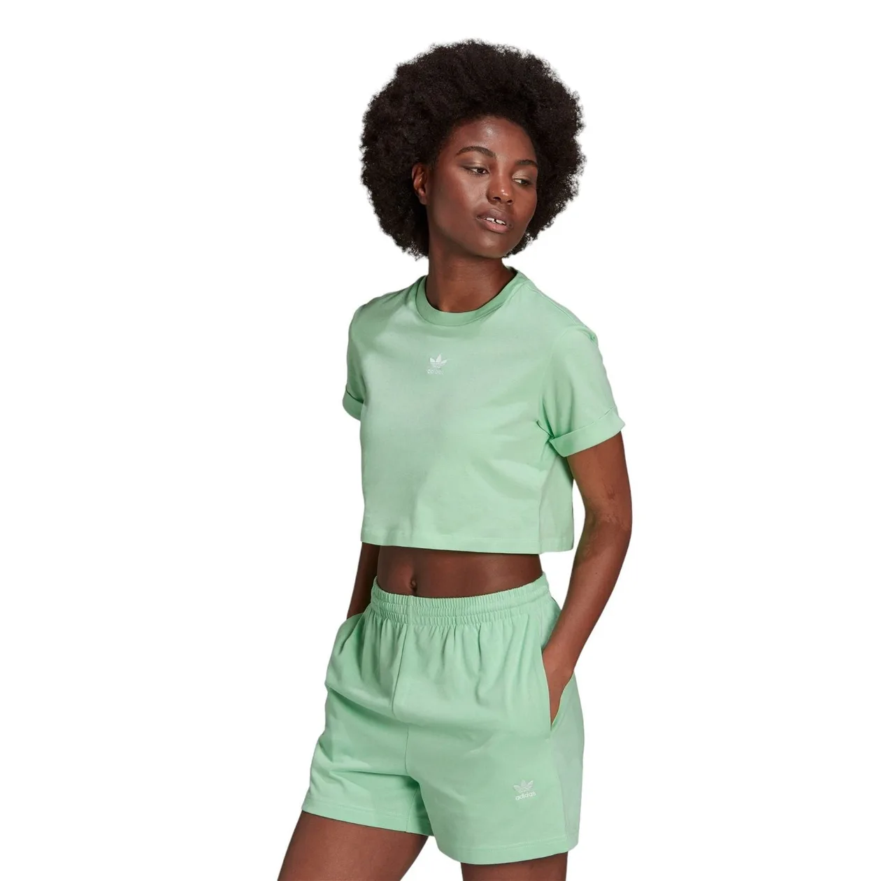 adidas Originals Womens Adicolor Essentials Cropped Tee - Glory Mint | Size: 18: the shop's own photo