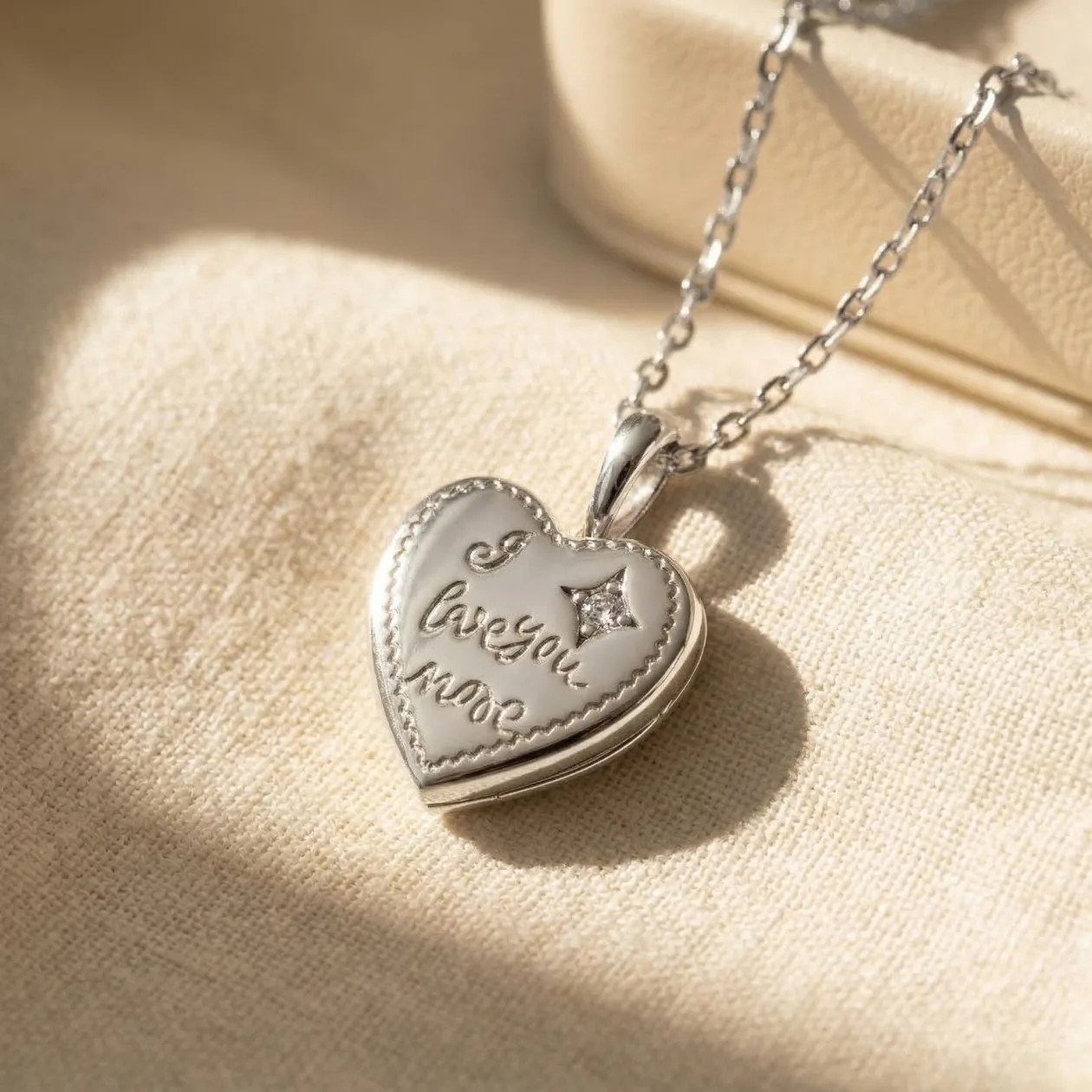 Sterling Silver I Love You More Heart Charm Necklace - no thank you: the shop's own photo