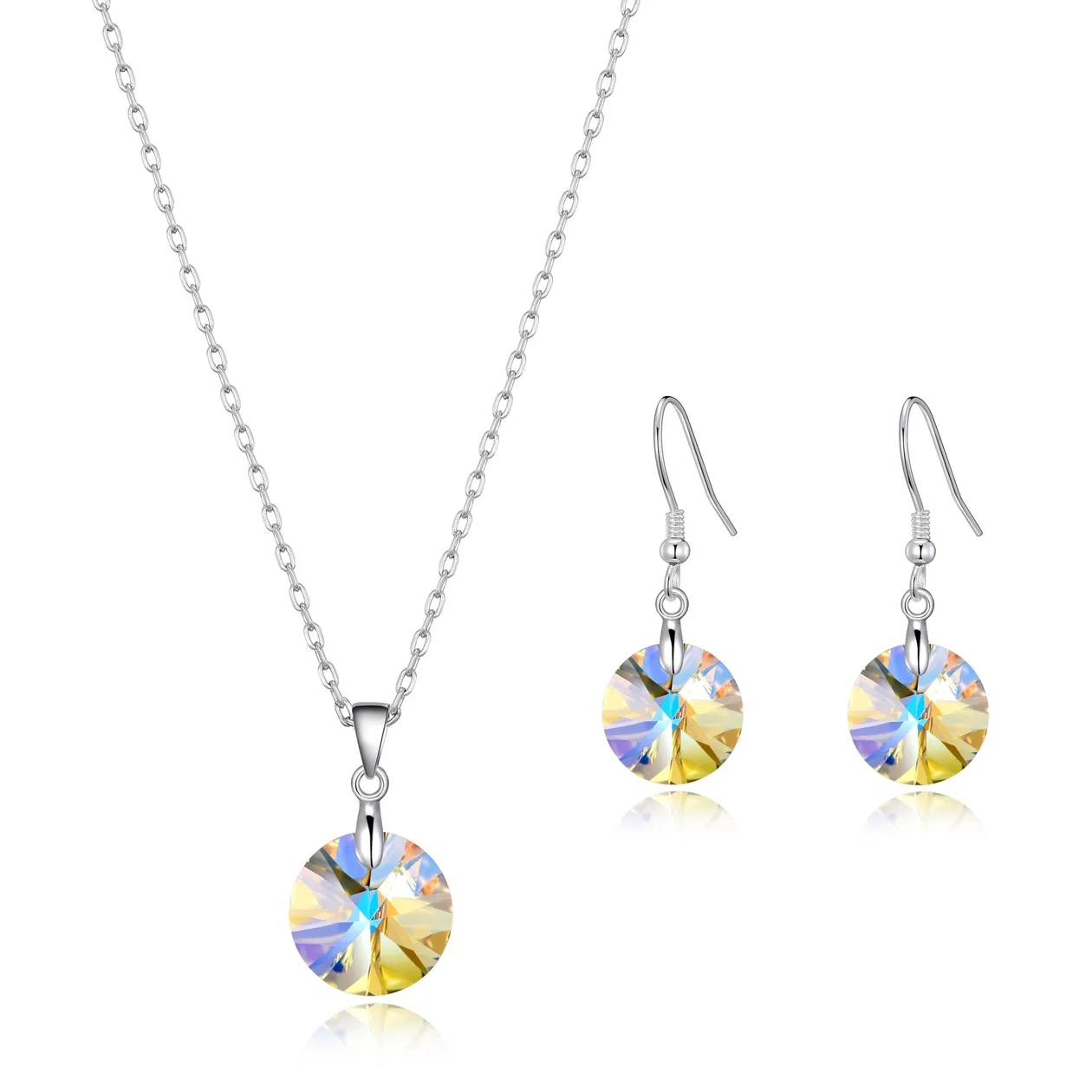 Sterling Silver Aurora Borealis Set Created with Zircondia® Crystals: the shop's own photo