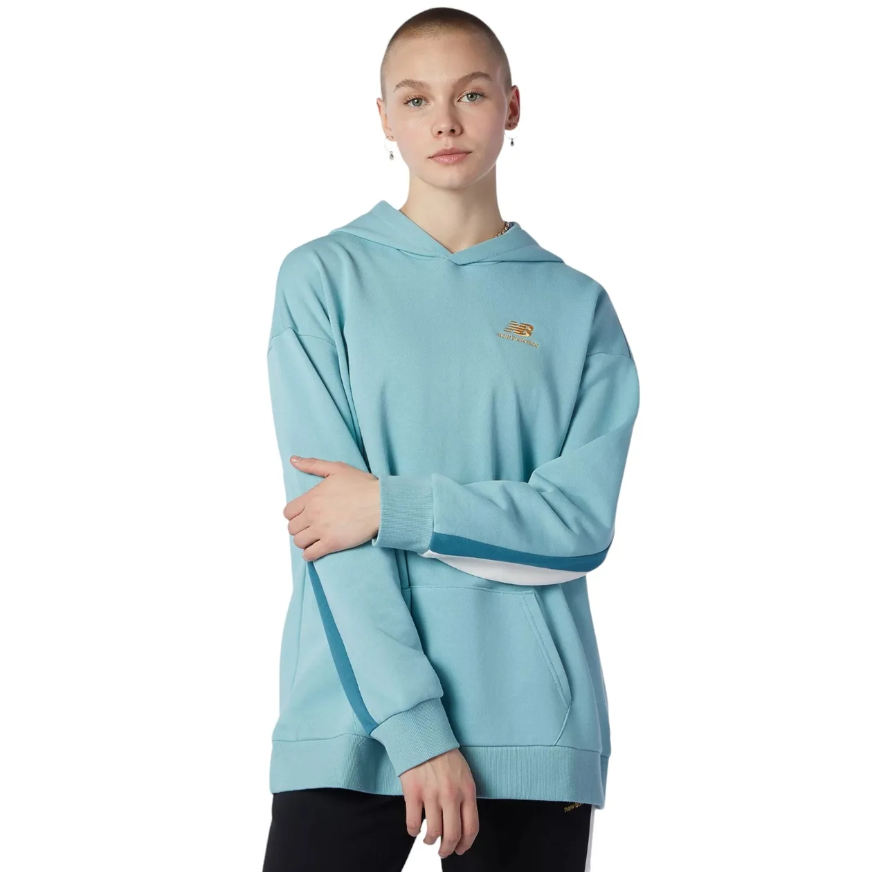 New Balance Womens Athletics Higher Learning Hoodie - Blue | Size: M: the shop's own photo
