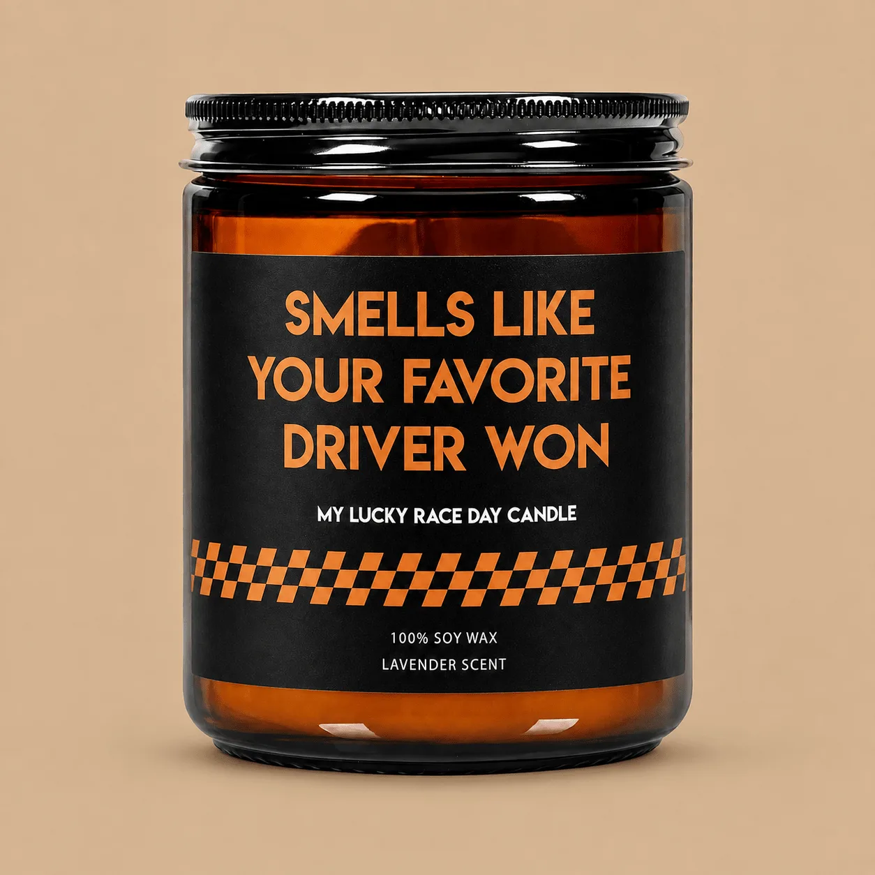 "Your Favorite Driver Won" Soy Candle: the shop's own photo