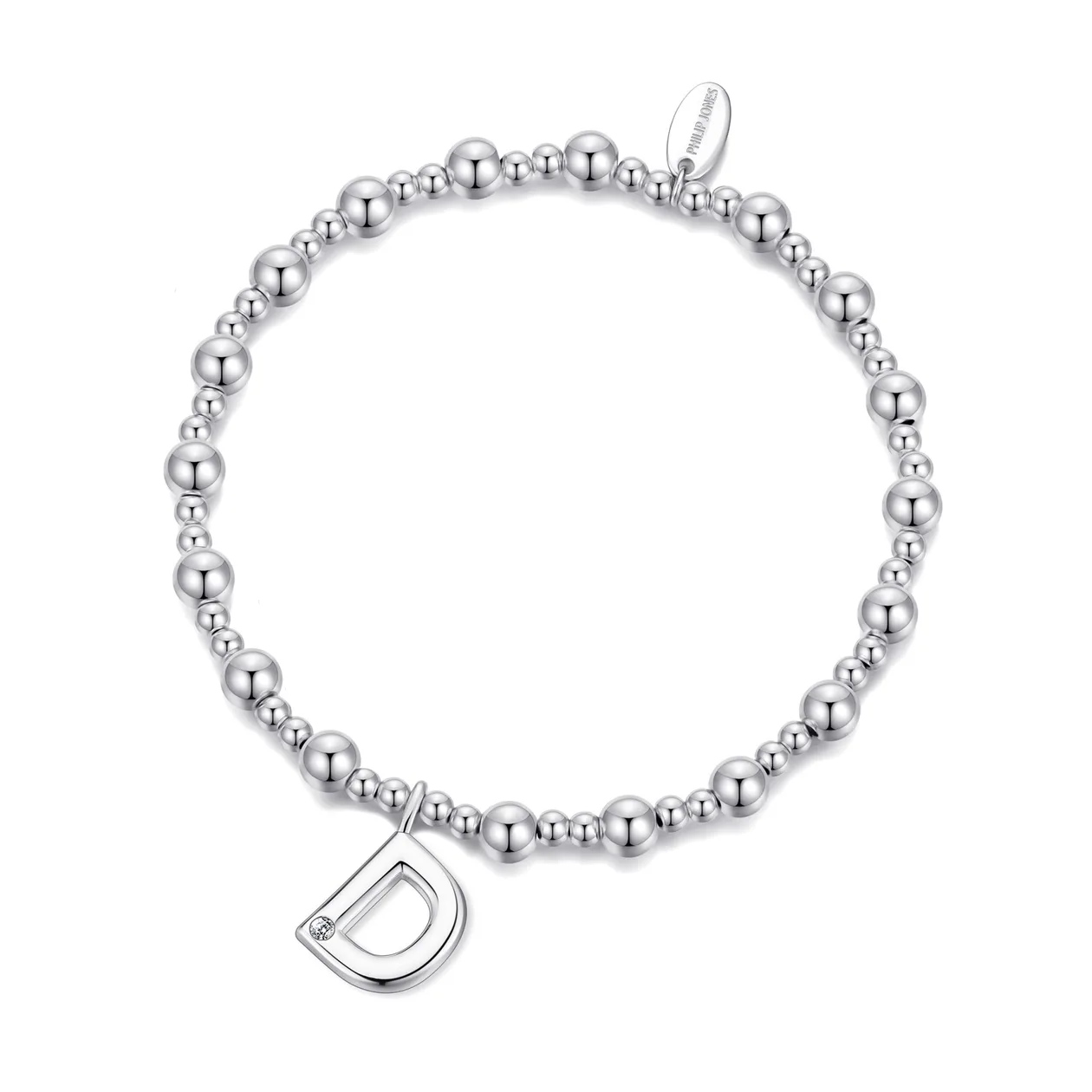 Letter D Initial Stretch Bracelet Created with Zircondia® Crystals: the shop's own photo