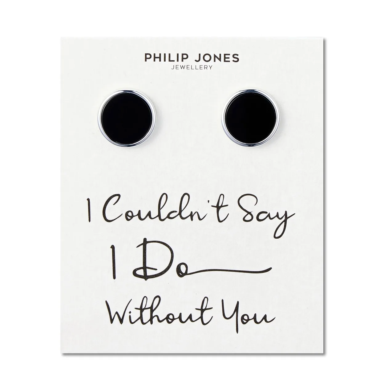 Men's I Couldn't Say I Do Without You Black Onyx Gemstone Wedding Cufflinks: the shop's own photo
