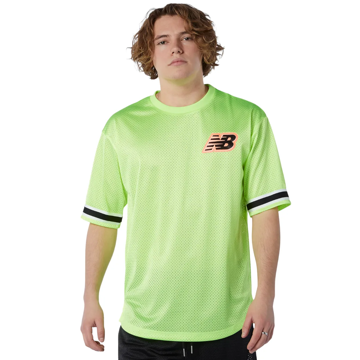 New Balance Athletics Psy Varsity Mesh Tee - Neon Lime | Size: M: the shop's own photo