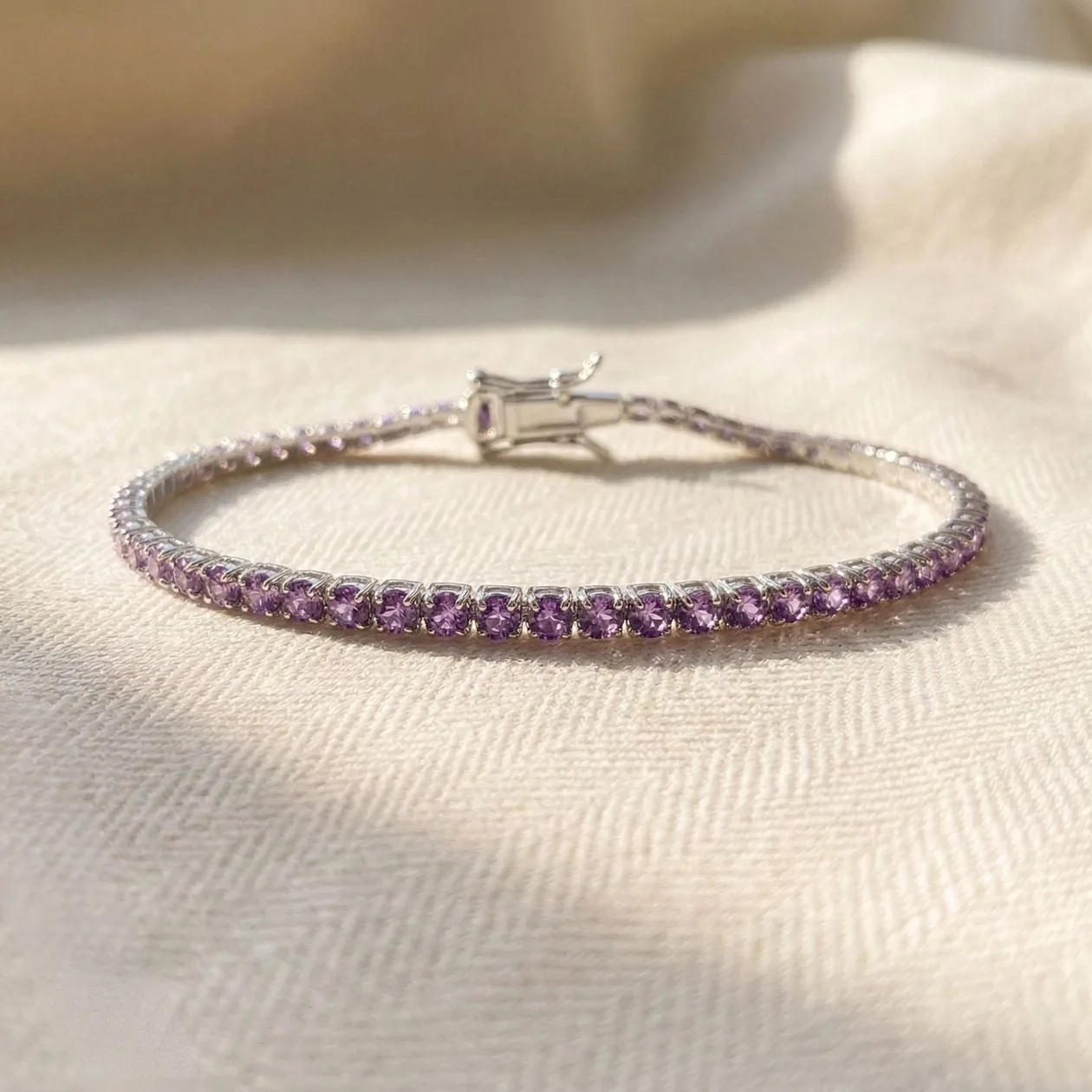 Alexandrite June Birthstone Sterling Silver Tennis Bracelet: the shop's own photo