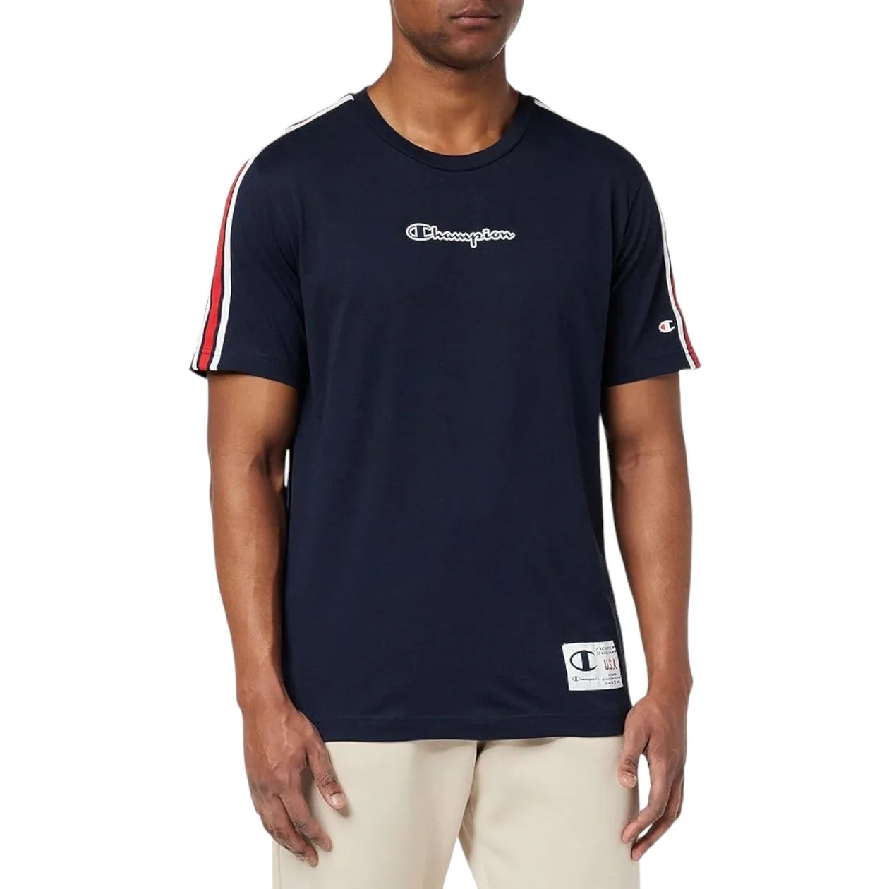 Champion Legacy Contrast Details T-shirt - Navy | Size: XL: the shop's own photo