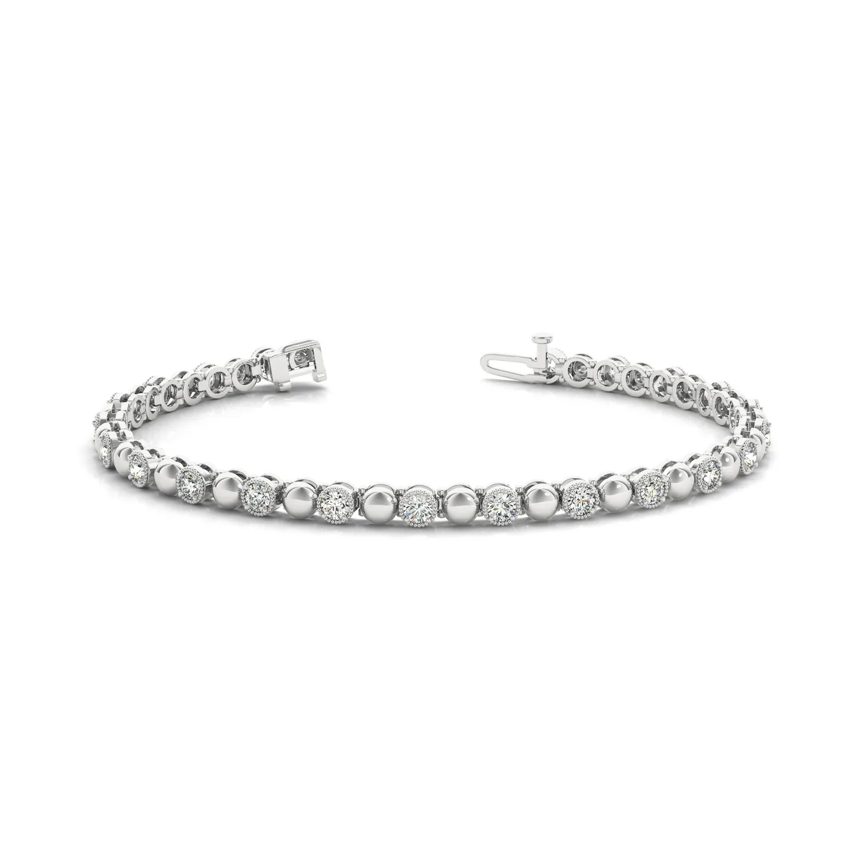 Two Tone Diamond Tennis Bracelet in Lab Grown or Natural Diamond in Gold or Platinum - 18k Yellow Gold / 2.50 Carat / Lab Grown Diamond: the shop's own photo