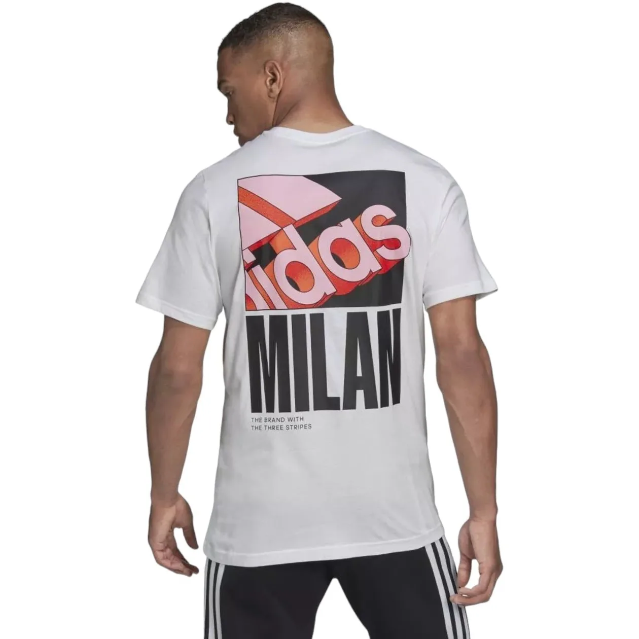 adidas Milan Graphic Print Logo T-Shirt - White | Size: S: the shop's own photo