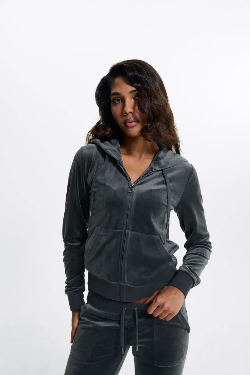 Raven / Gunmetal Classic Velour Robertson Hoodie - XS / Grey: the shop's own photo