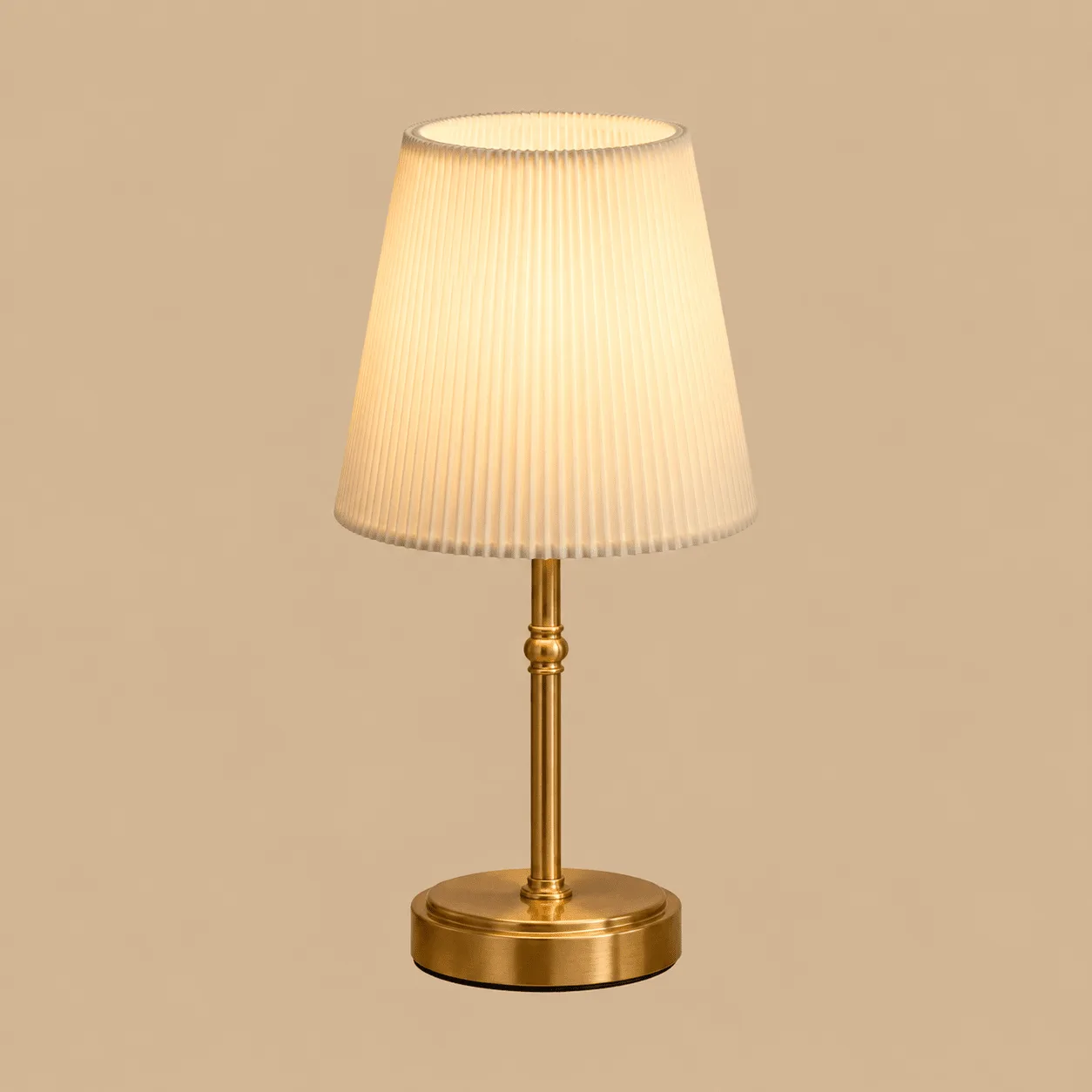 Gold Touch Bedside Lamp with Pleated Shade: the shop's own photo