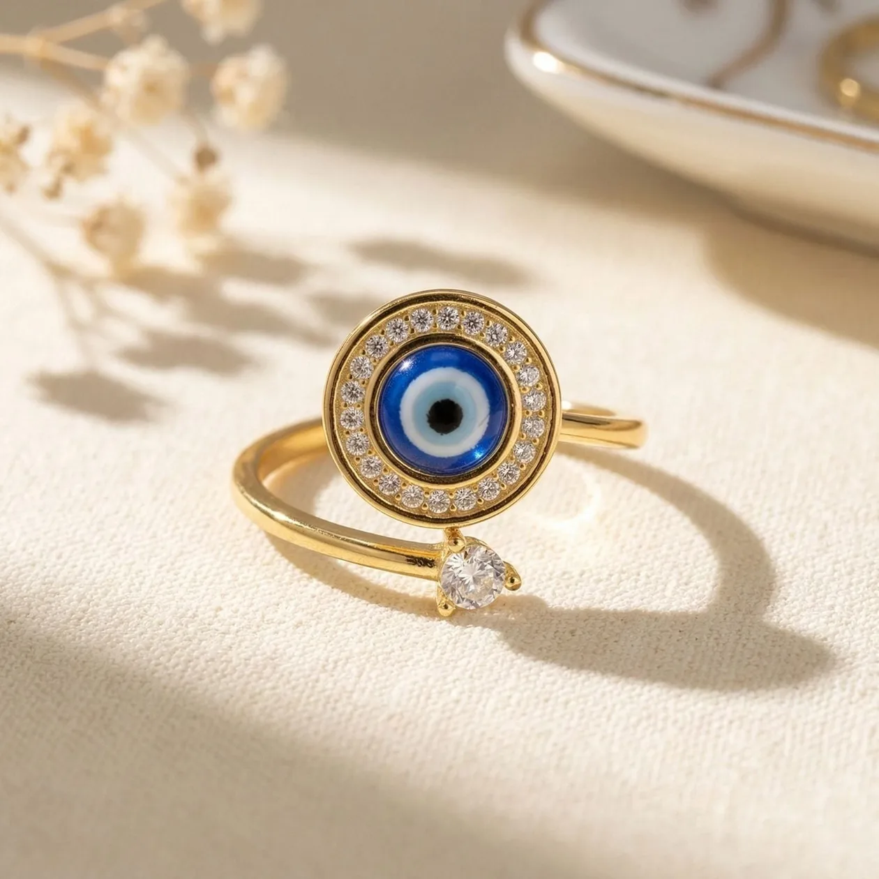 Evil Eye Fidget Spinner Friendship Gold Plated Ring: the shop's own photo