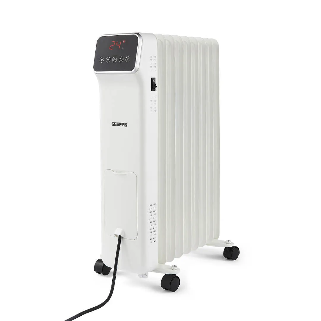 Oil-Filled Touchscreen Digital Oil-Filled Radiator Heater With Remote - White / 9-Fin: the shop's own photo