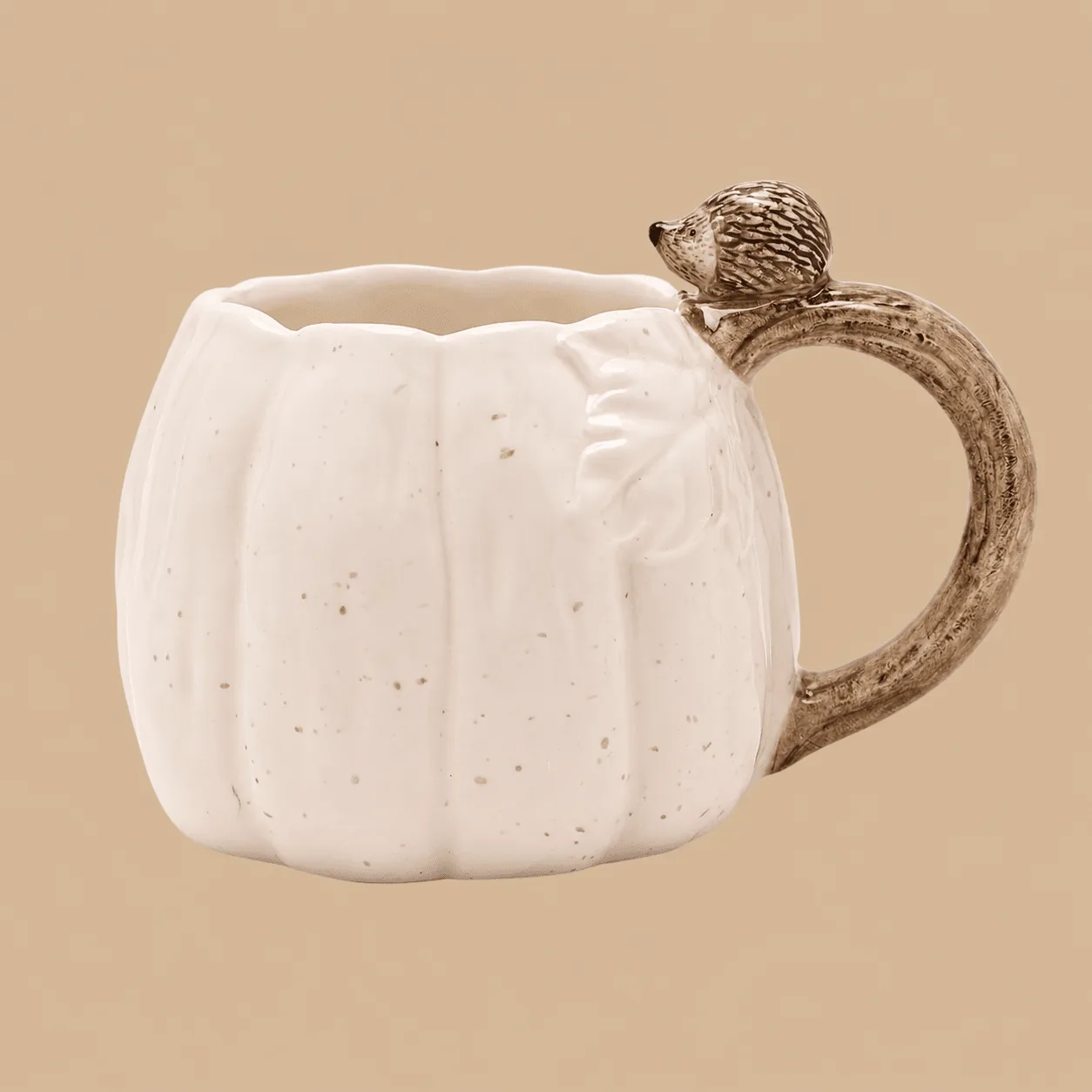 Pumpkin Mug with Hedgehog Handle: the shop's own photo