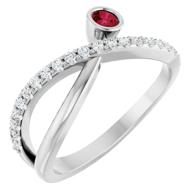 Round Ruby Accented Ring with Diamond Accents in Platinum - 18k Yellow Gold / 3.30 Carat / Lab-Grown-AAA: the shop's own photo