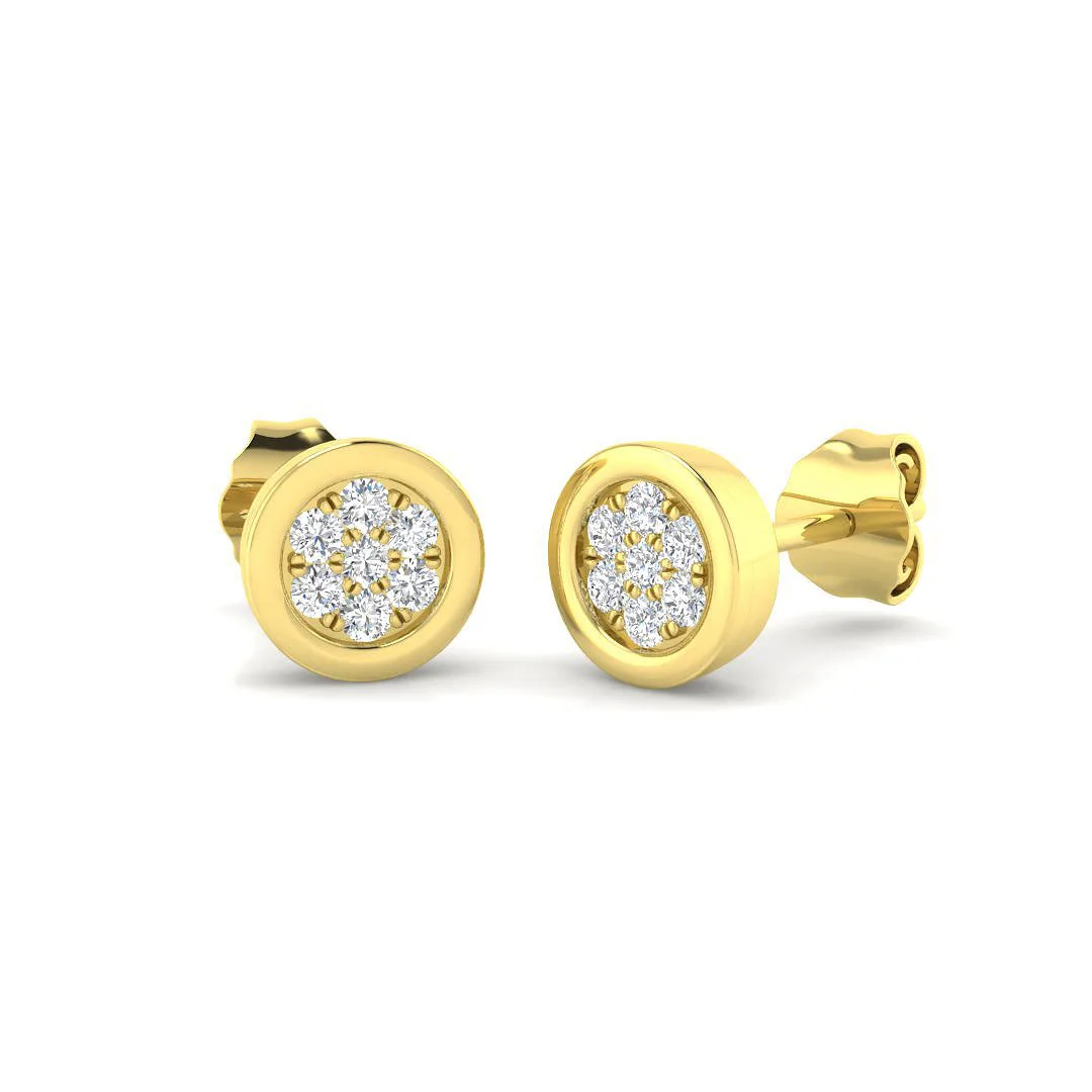 0.15Ct Round Diamond Stud Earrings | Lab & Natural | 9K/18K Gold, Platinum - 9k Yellow Gold / 0.15 Carat / Natural Diamond(F-VS): the shop's own photo