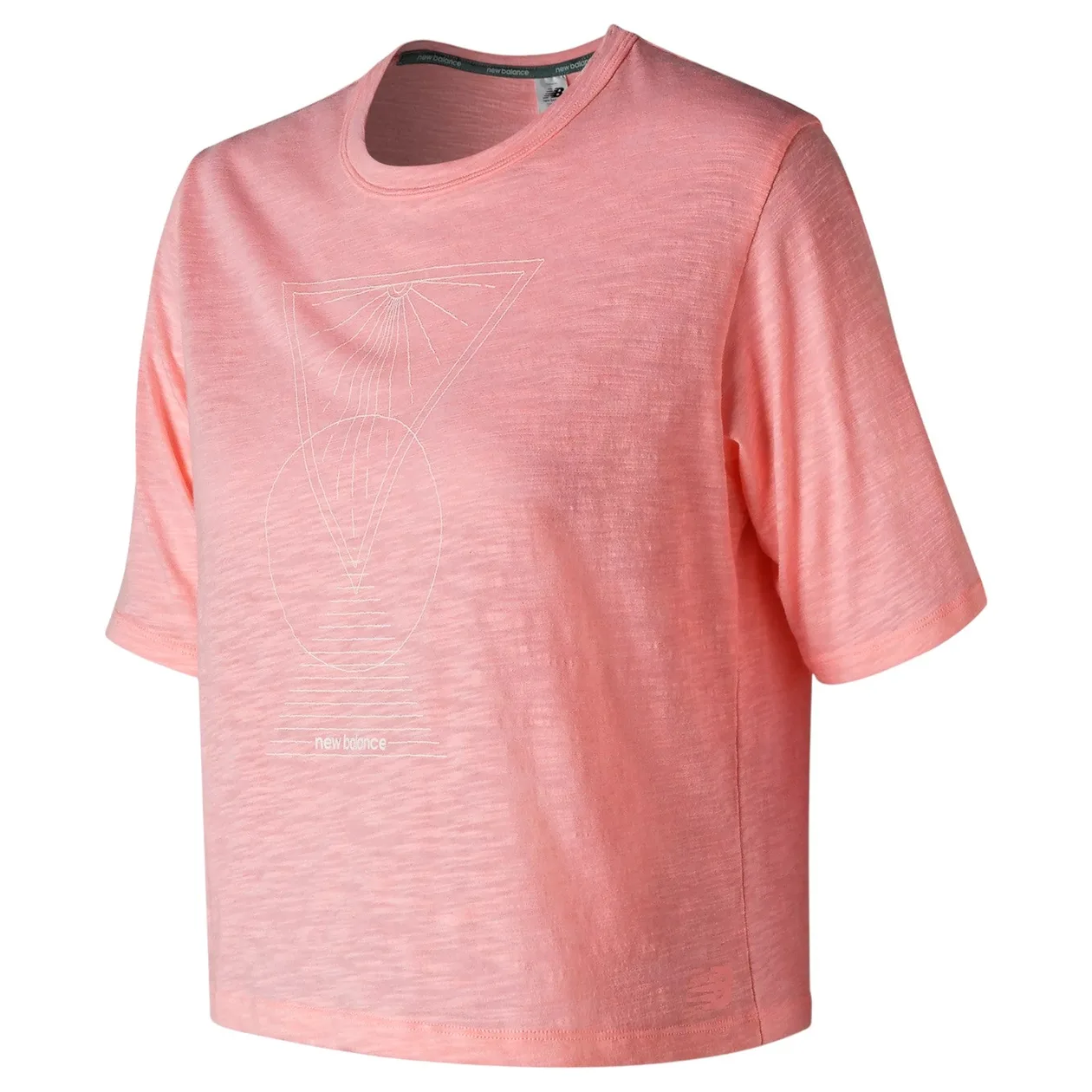 New Balance Womens NB DRY Crop Ringer Tee - Pink | Size: S: the shop's own photo