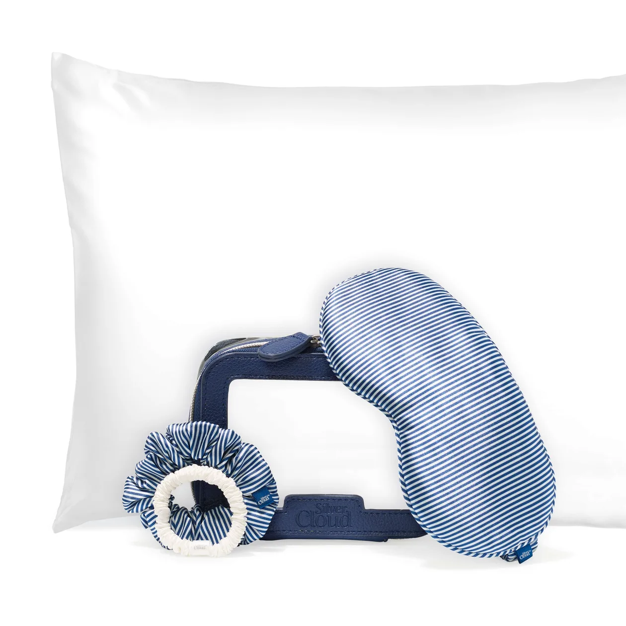 Santorini Satin+ Pillowcase, Sleep Mask, Scrunchie Travel Set: the shop's own photo
