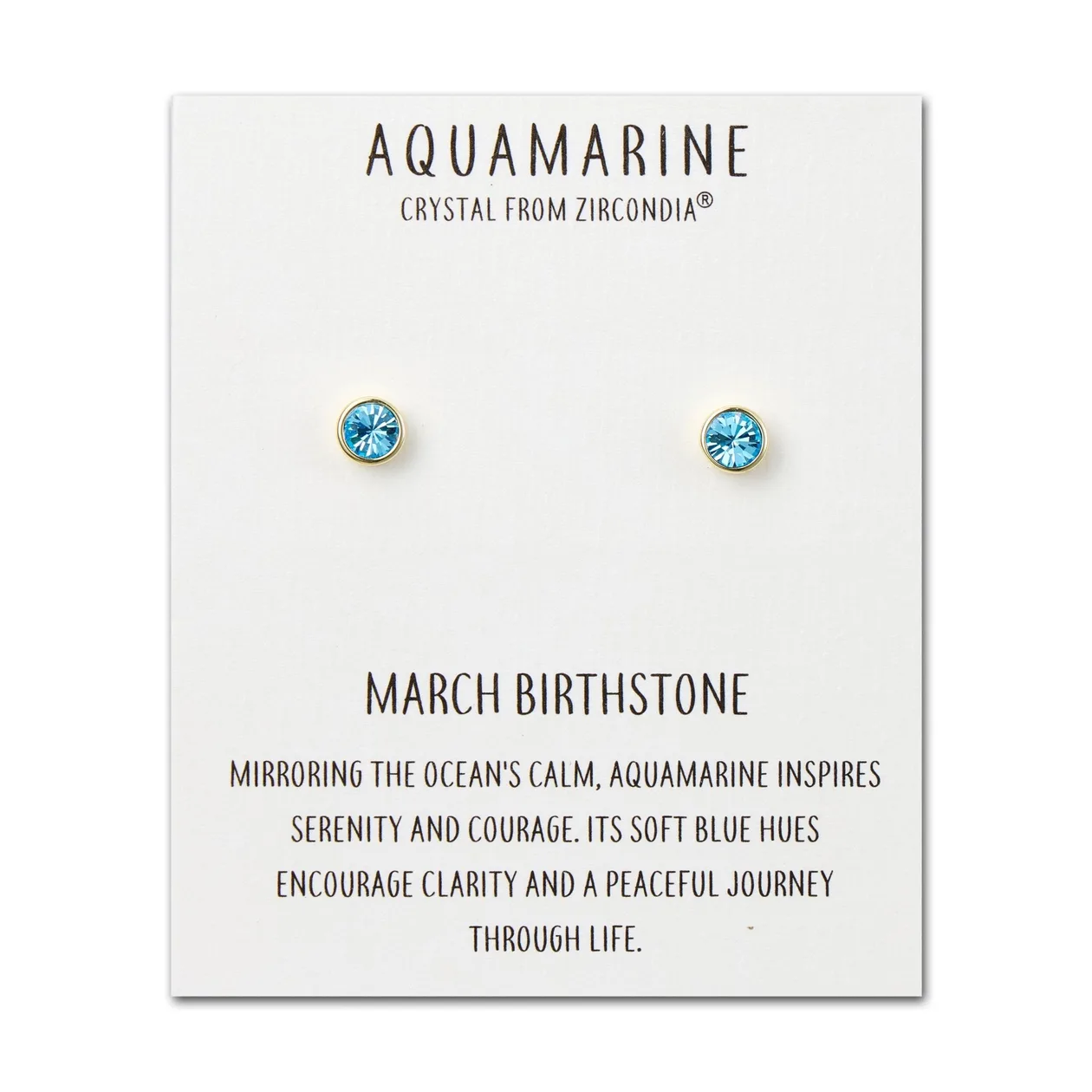 18k Gold Plated March (Aquamarine) Birthstone Earrings Created with Zircondia® Crystals: the shop's own photo
