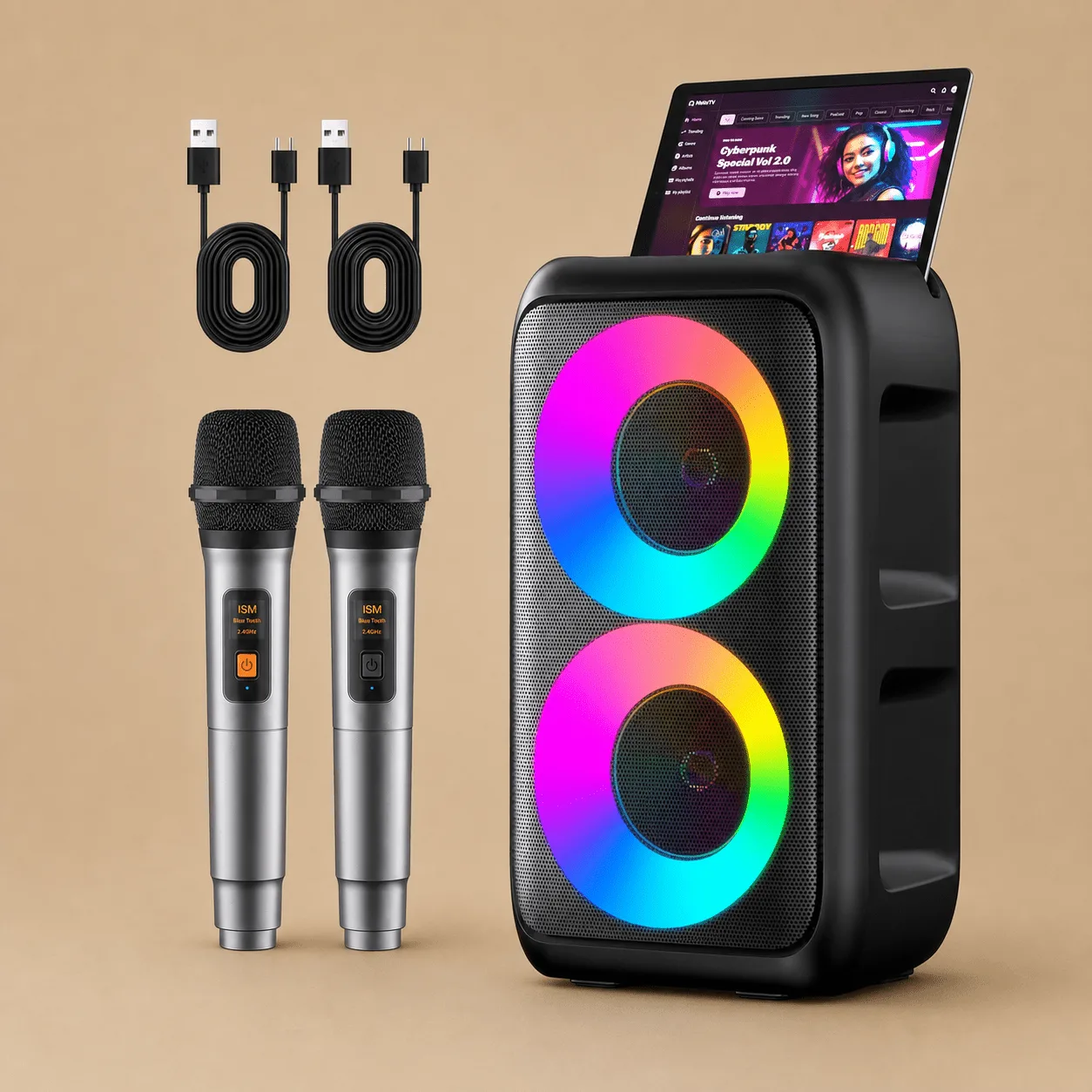 Heebuke Karaoke Machine + 2 Mics: the shop's own photo