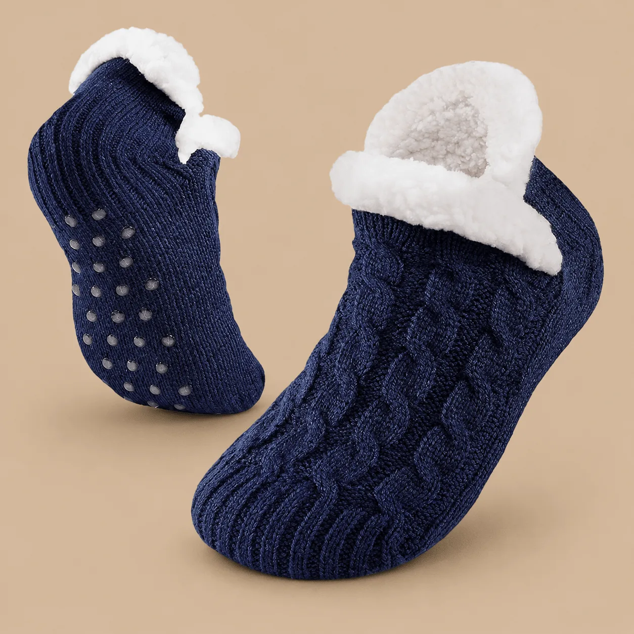 Fluffy Fleece Slipper Socks - Blue: the shop's own photo