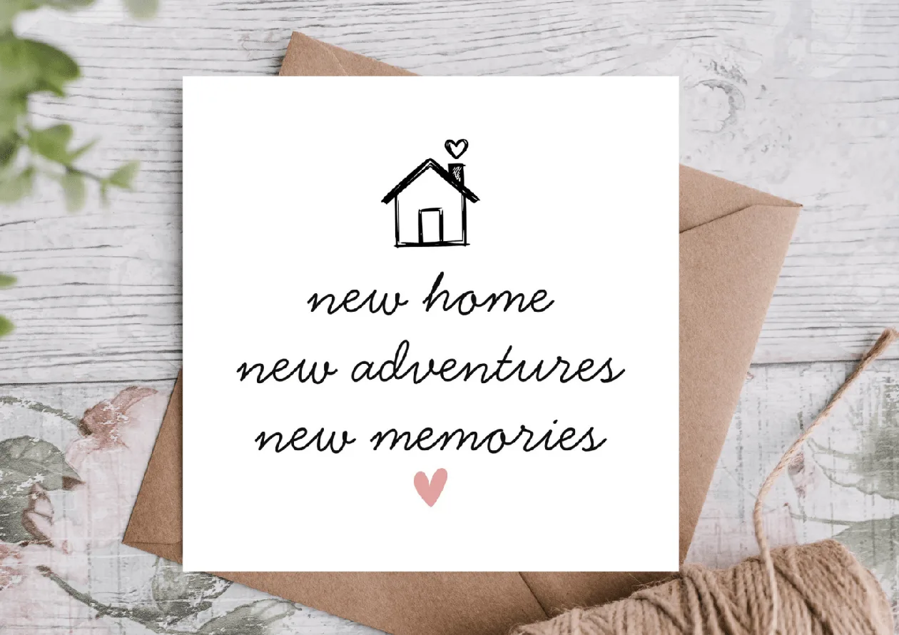 New Home New Adventures Housewarming Card: the shop's own photo