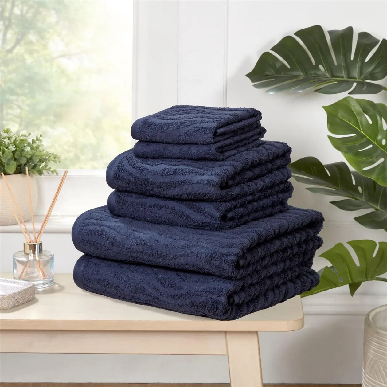 Safari 6pc Towel Bale - Navy: the shop's own photo