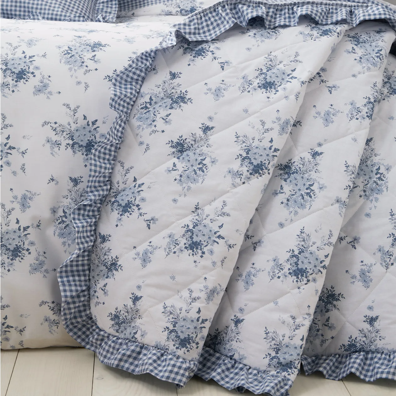 Catherine Lansfield Lucie Floral Frill Bedspread - 220x230cm: the shop's own photo