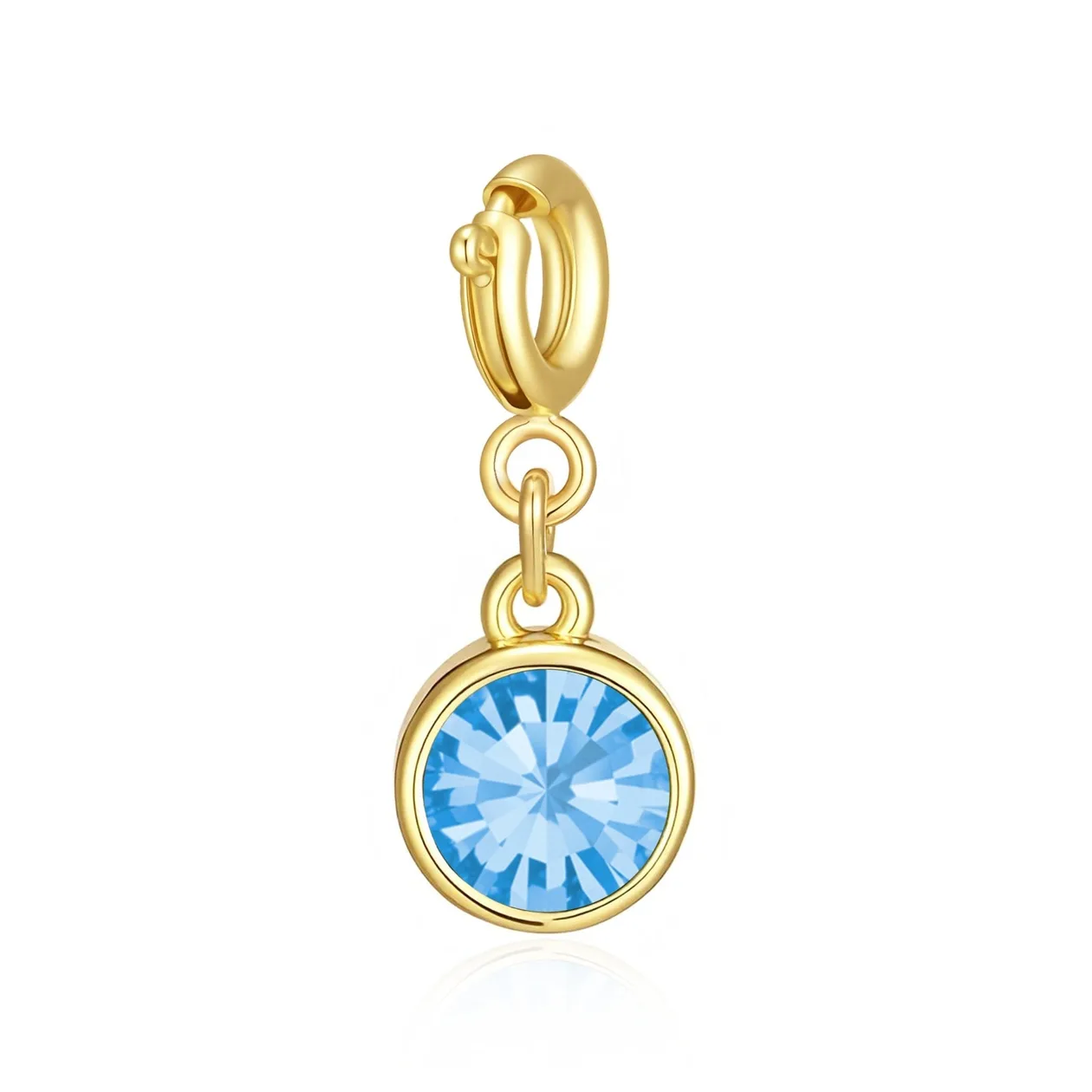 18k Gold Plated Clip on Birthstone Charms Created with Zircondia® Crystals - March: the shop's own photo