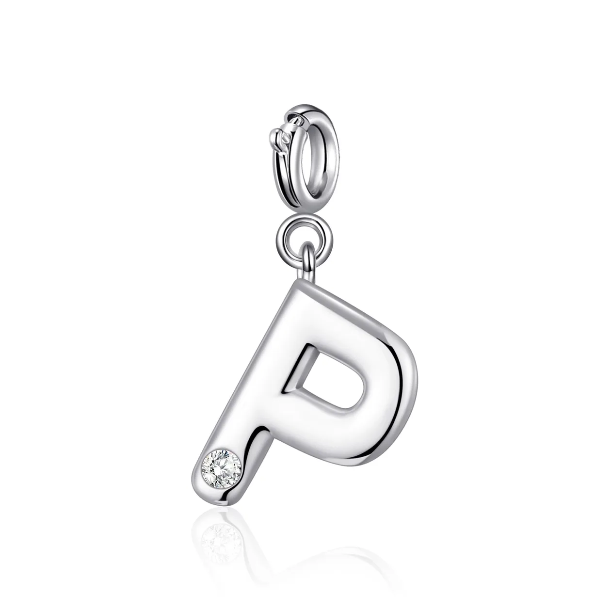 Clip On Initial Charms Letter A-Z Created with Zircondia® Crystals - P: the shop's own photo