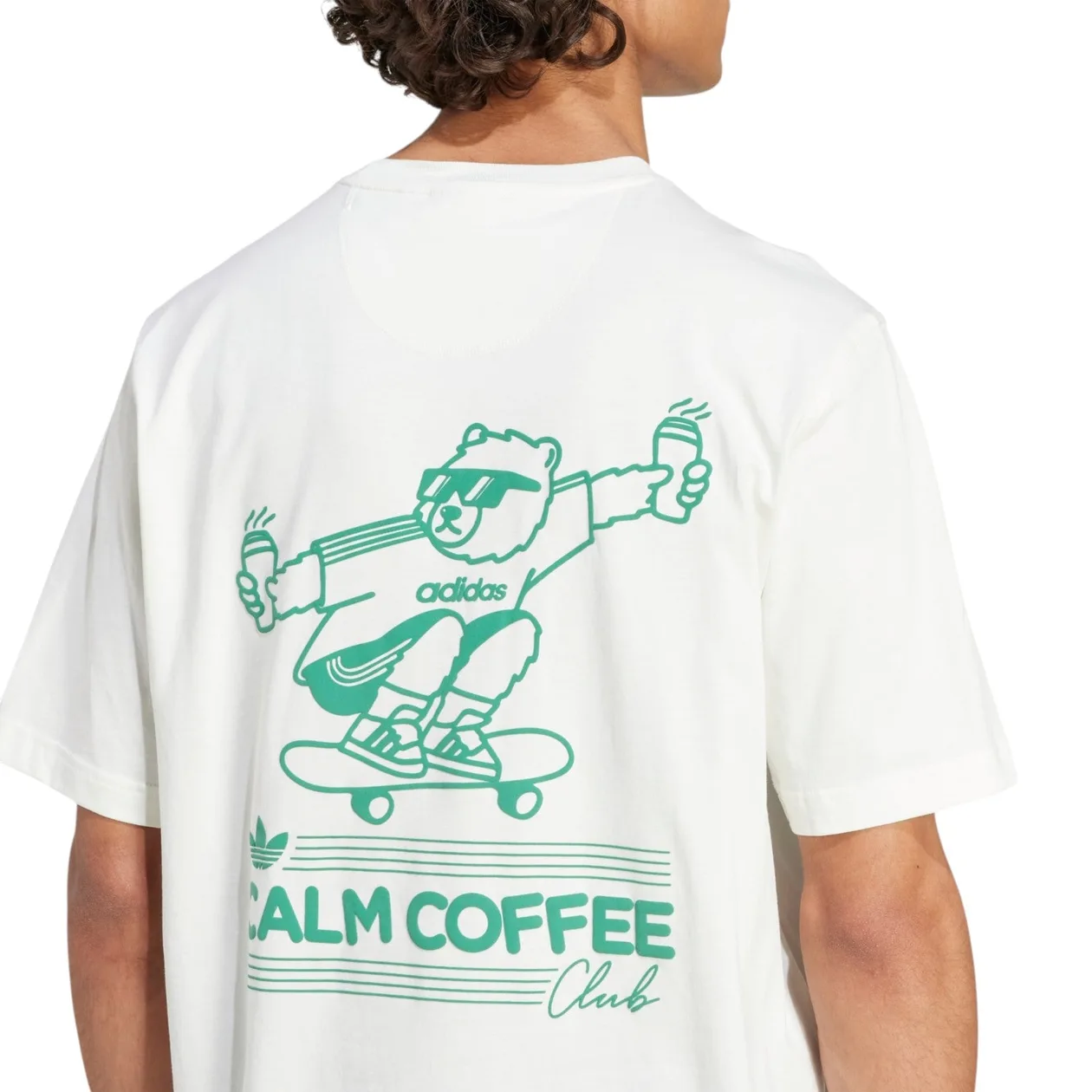 adidas Originals Calm Coffee Bear Graphic Tee - Off White | Size: S: the shop's own photo