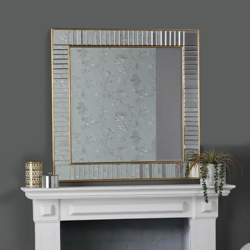 Laura Ashley Clemence Square Mirror With Gold Leaf Detail Edging: the shop's own photo
