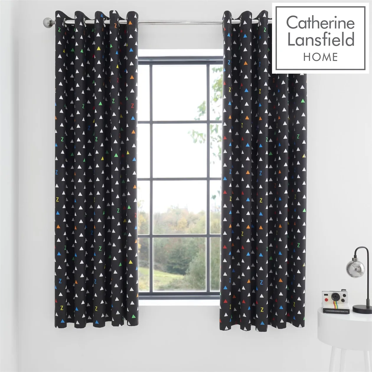 Catherine Lansfield Sleep Glow In The Dark Eyelet Curtains - 66x72": the shop's own photo